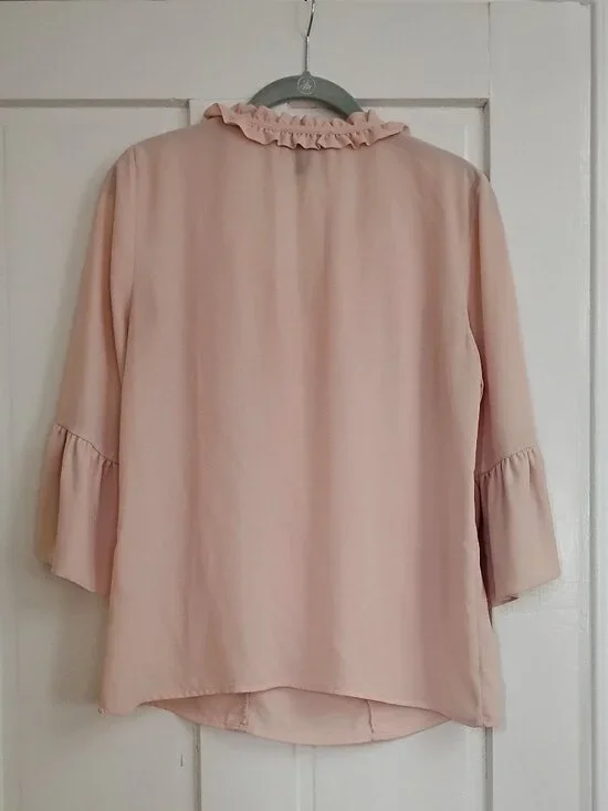 Karl Lagerfeld Tie Front Ruffle Blouse - Picture 2 of 7